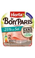 Jambon blanc Le Bon Paris Conservation Sans Nitrite Sel Réduit Herta