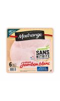 Jambon blanc conservation sans nitrite 6 tranches Madrange Jambon blanc conservation sans nitrite 6 tranches Madrange
