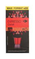 Café capsules Expresso Corsé n°9 Carrefour