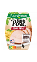 Rôti de porc supérieur cuit 100% filet 4 tranches Fleury Michon